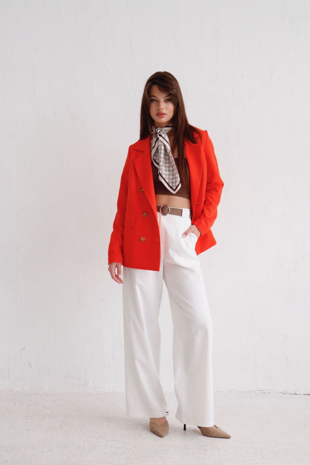 12628 Двубортный жакет красно-оранжевый - Martichelli фото 19