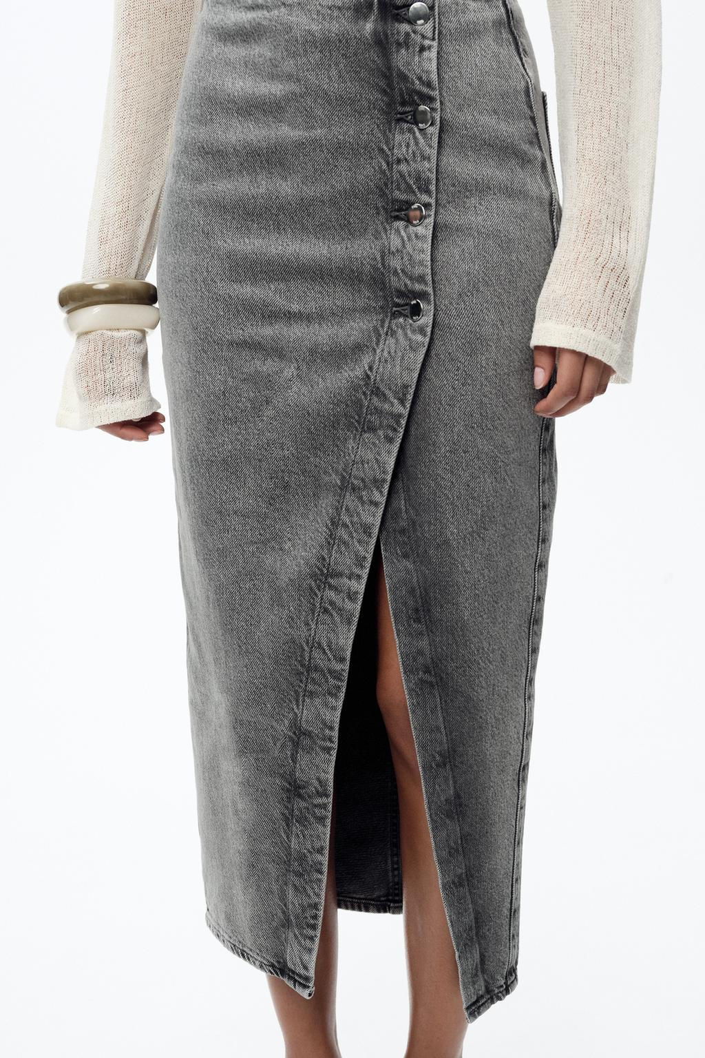 Z1975 DENIM CROSSOVER MIDI SKIRT - Zara фото 9