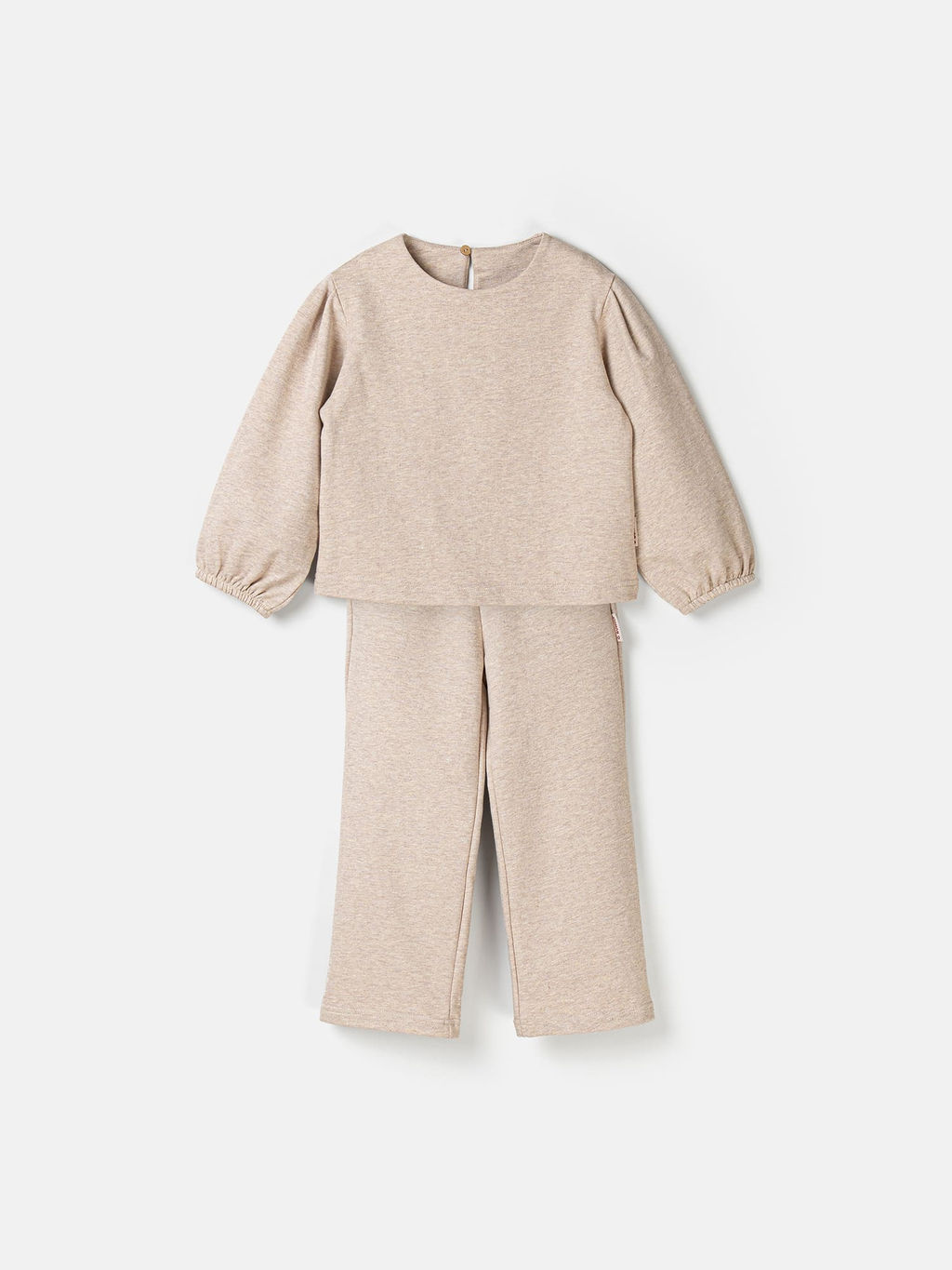 Костюм со свитшотом из 100% хлопка Бежевый меланж облегченный - Bungly фото 2