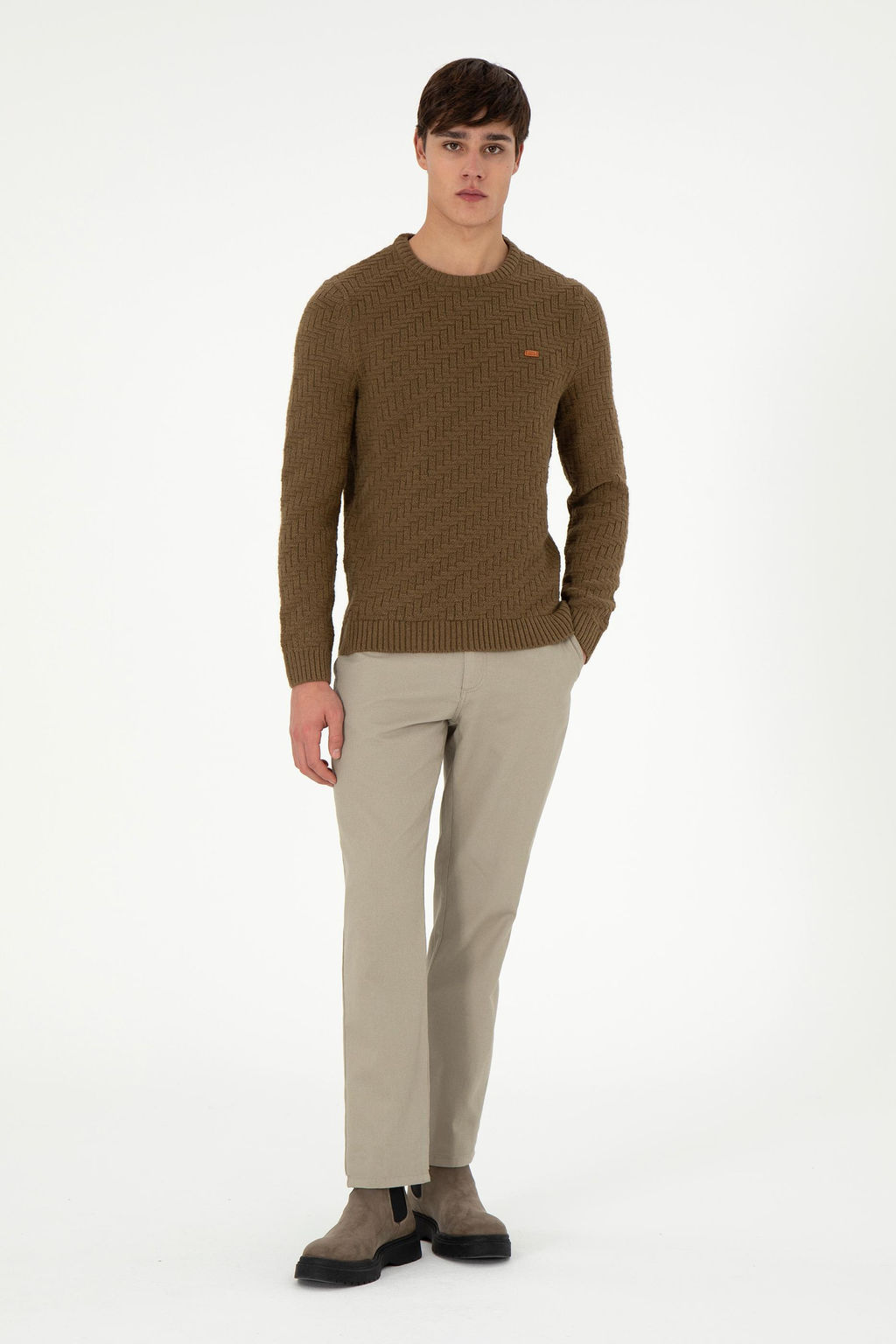 Мужские брюки из плотной ткани светло-хаки Неожиданная скидка в корзине - U.s. polo assn фото 3