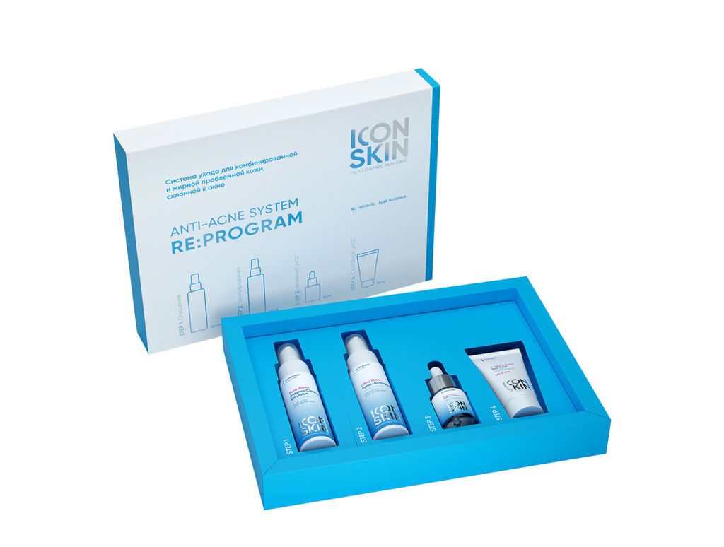 Набор для ухода за кожей лица Re Program, trial size, 4 средства - Icon skin фото 2