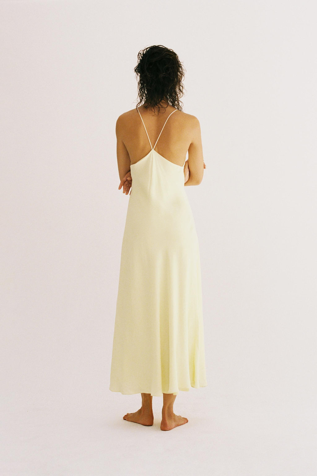 VESTIDO LENCERO ZW COLLECTION / Amarillo pastel - Zara фото 3