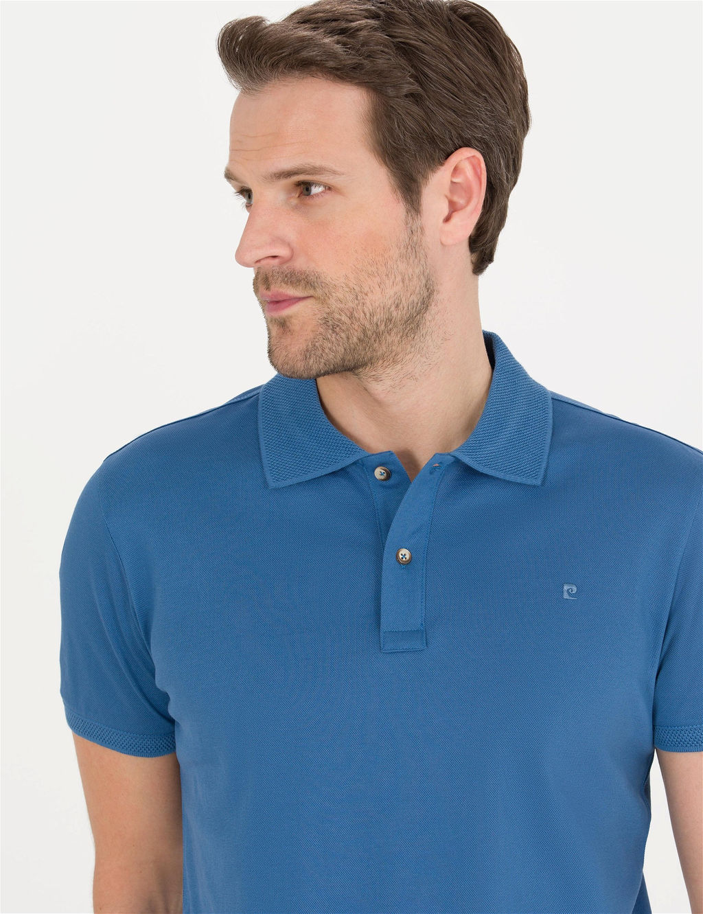 Koyu Mavi Slim Fit Polo Yaka Merserize Ti__rt - Pierre cardin фото 2