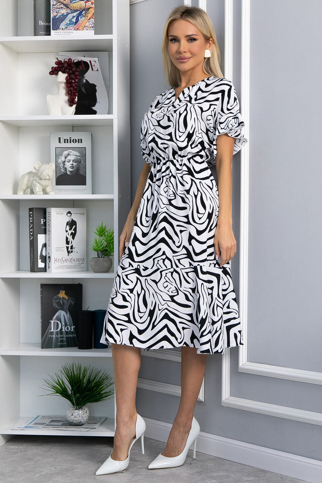 Платье Кристи (черно-белое) П13871-35М - Lt collection фото 9