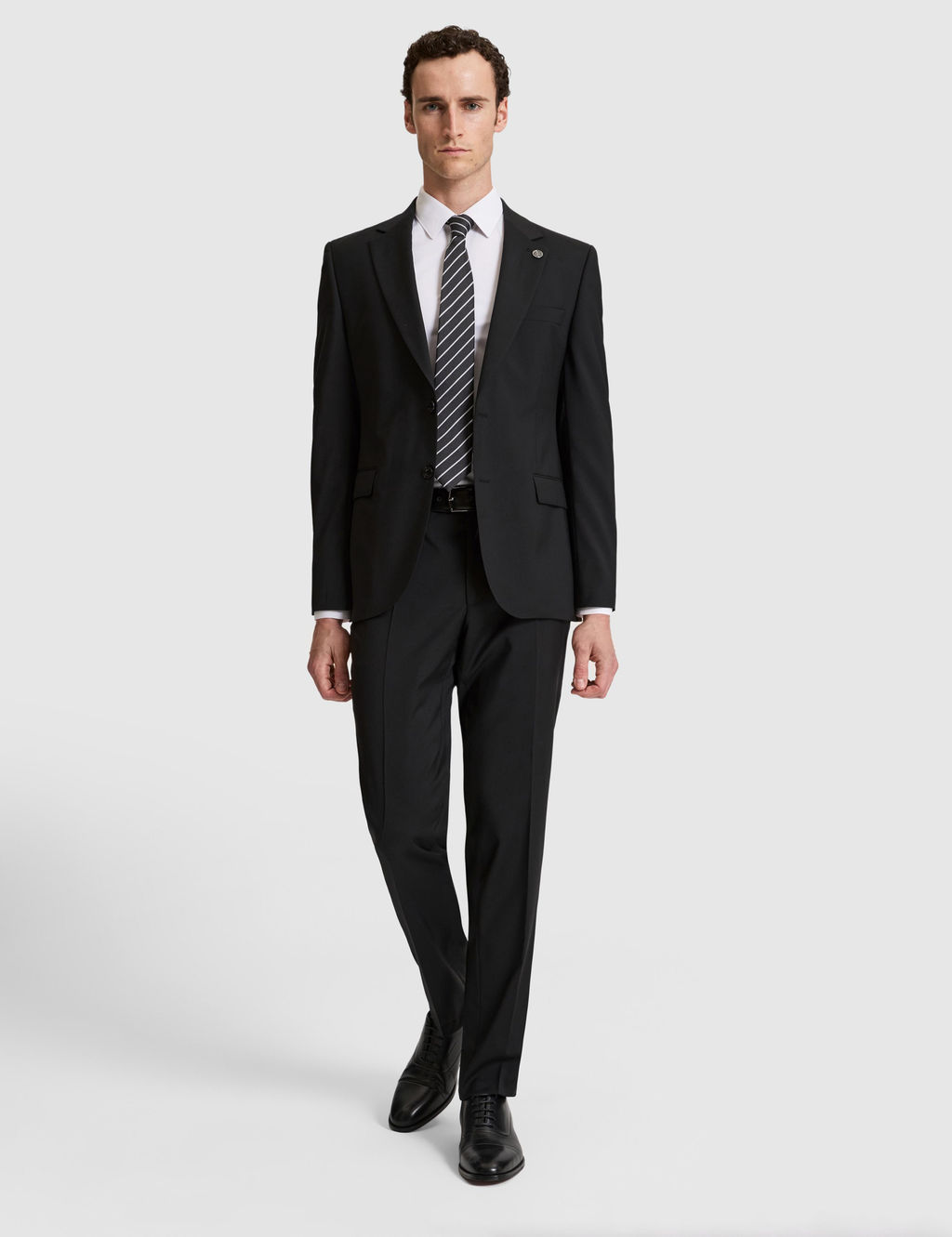 Siyah Slim Fit %100 Y_n Mono Yaka Tak_m Elbise