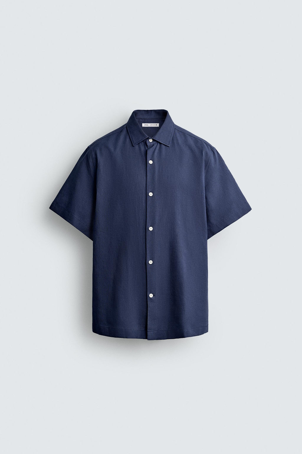 CAMISA ESTRUCTURA LINO - ALGOD?N / Marino - Zara фото 7