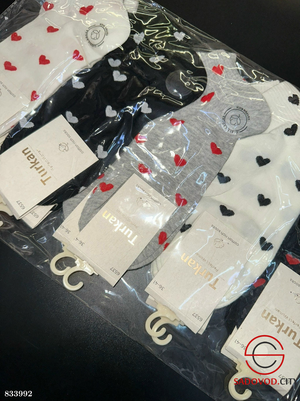 Женские носки с сердечками