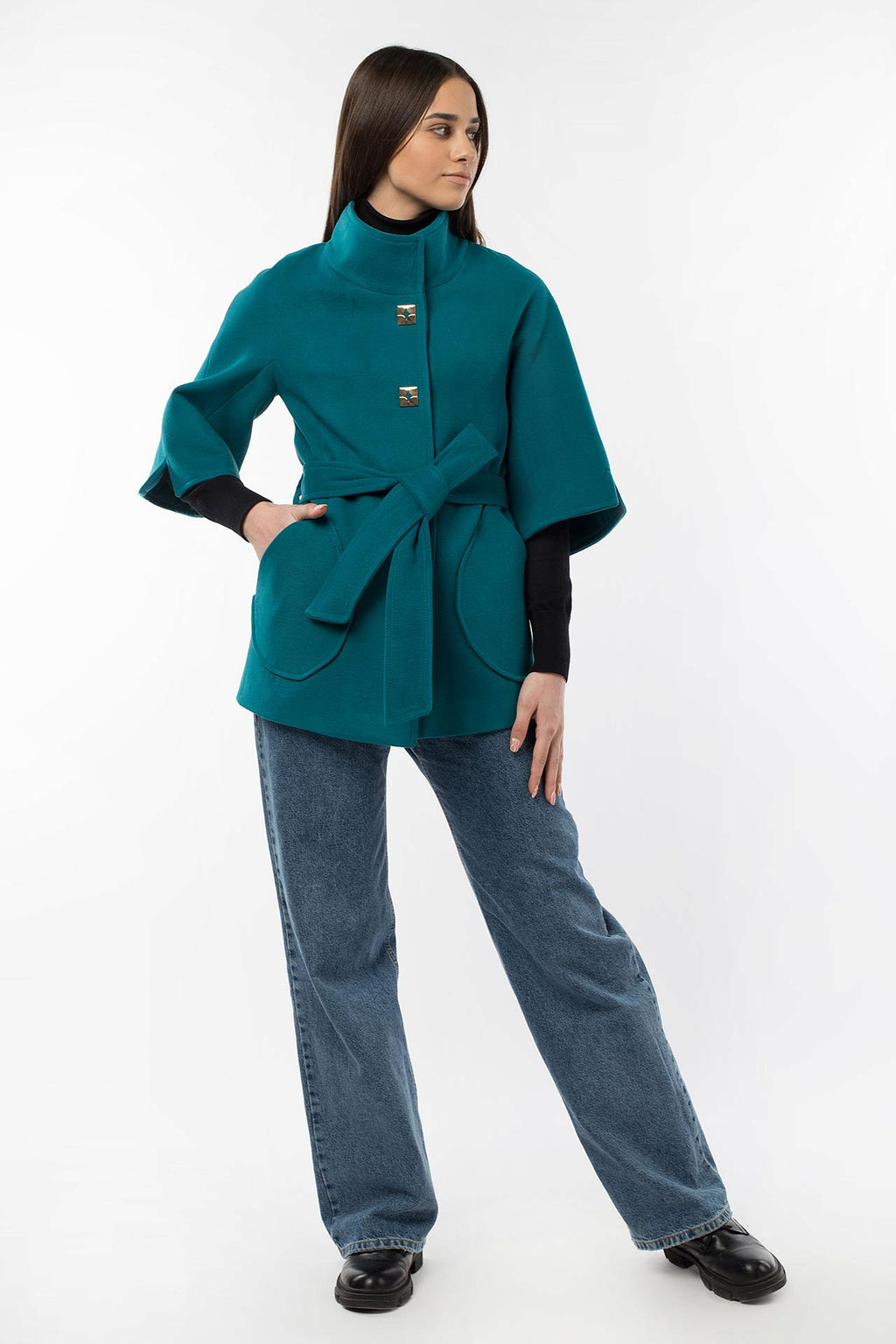 01-05664 Пальто женское демисезонное (пояс) - El podio фото 2