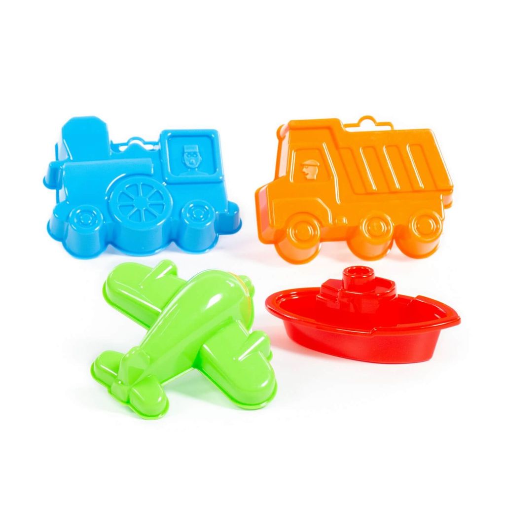 Набор №258: формочки (самосвал + паровоз + самолёт), кораблик Юнга - Полесье фото 5