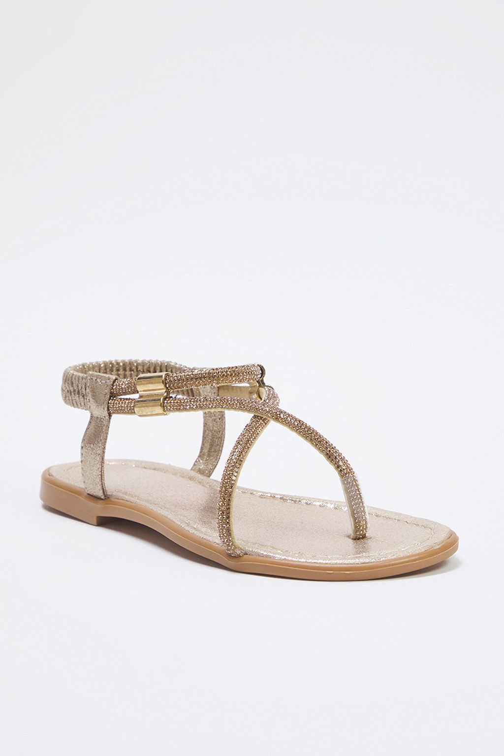 Trendyol Shoes Alt?n Tasl? Parmak Aras? Bilegi Lastikli Kad?n Sandalet TAKSS25SD00003 - Trendyolmilla фото 6