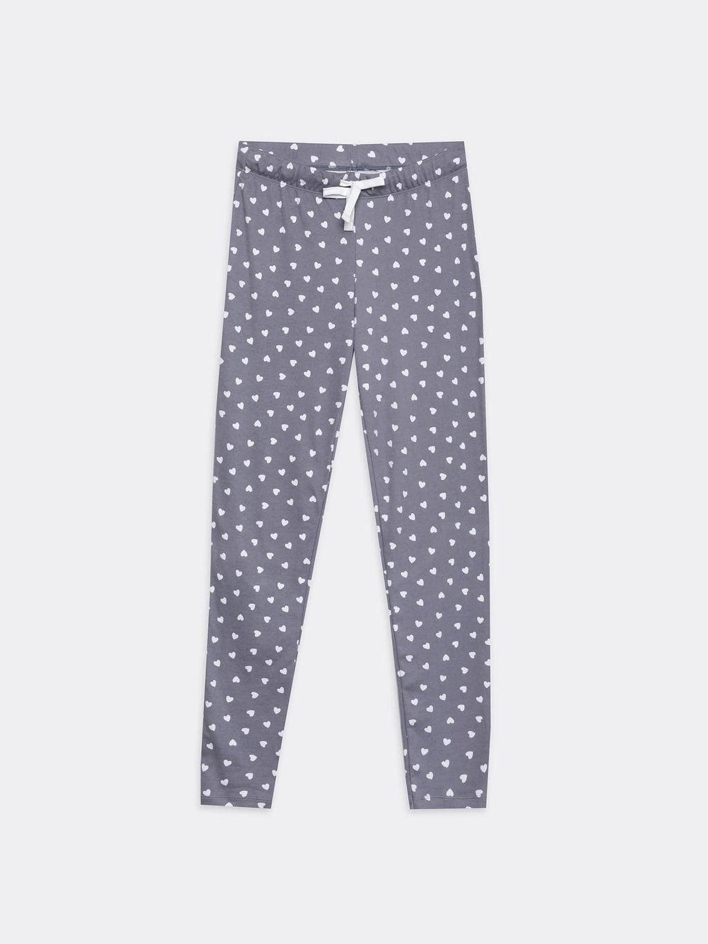 Хлопковый комплект с меховой мордочкой (джемпер и брюки) серого цвета в сердечко - Mark formelle фото 5