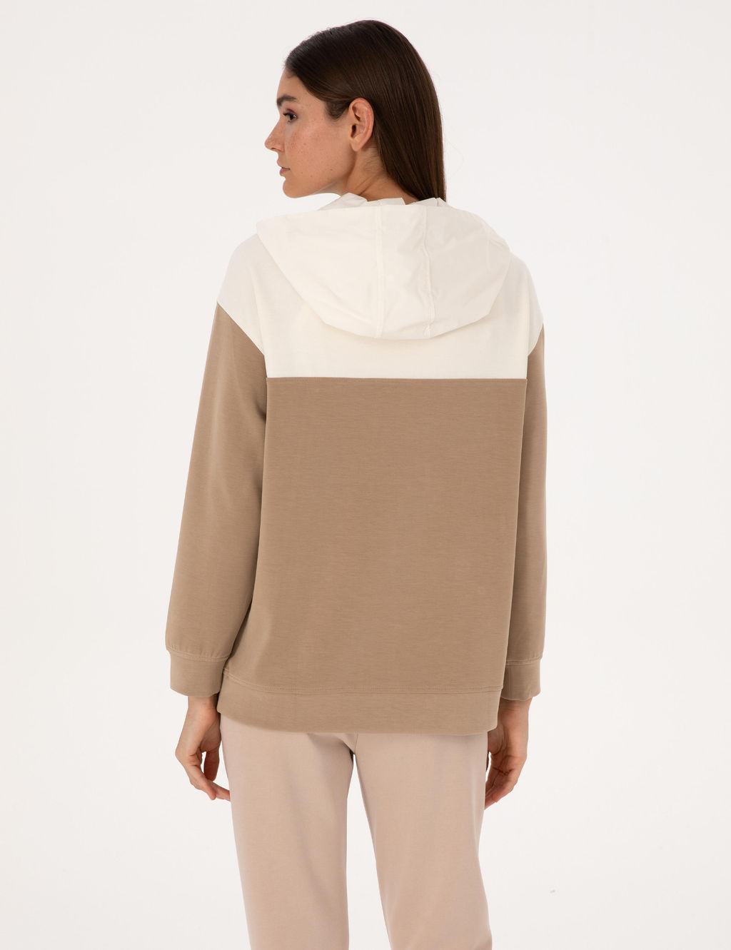 Bej Oversize Modal Kar___ml_ Sweatshirt - Pierre cardin фото 5