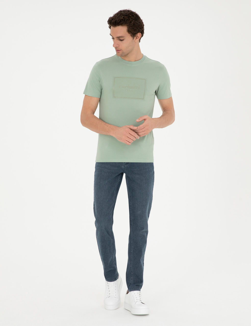 Haki Slim Fit Bisiklet Yaka T-shirt