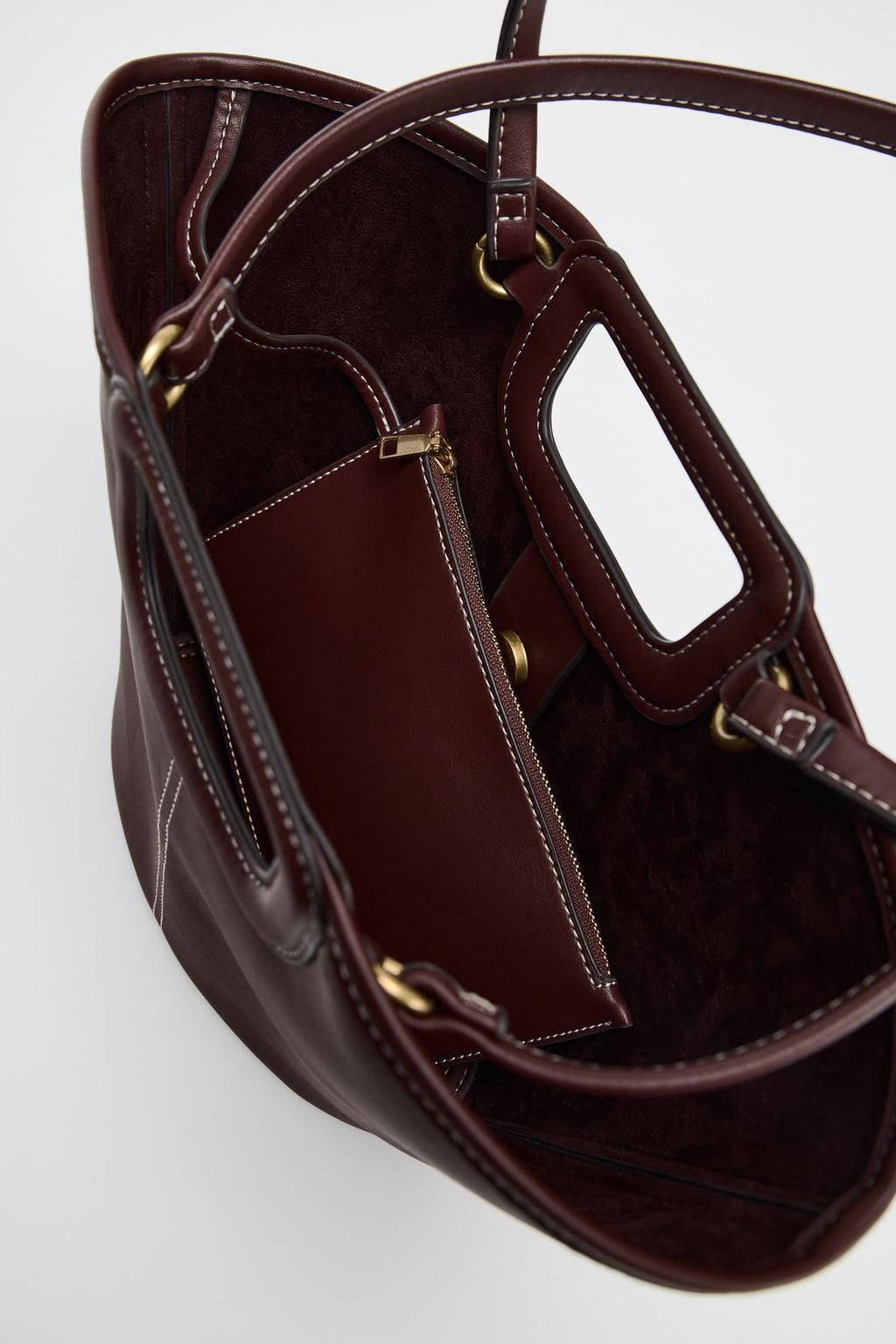 TOPSTITCHED TOTE BAG - Zara фото 5