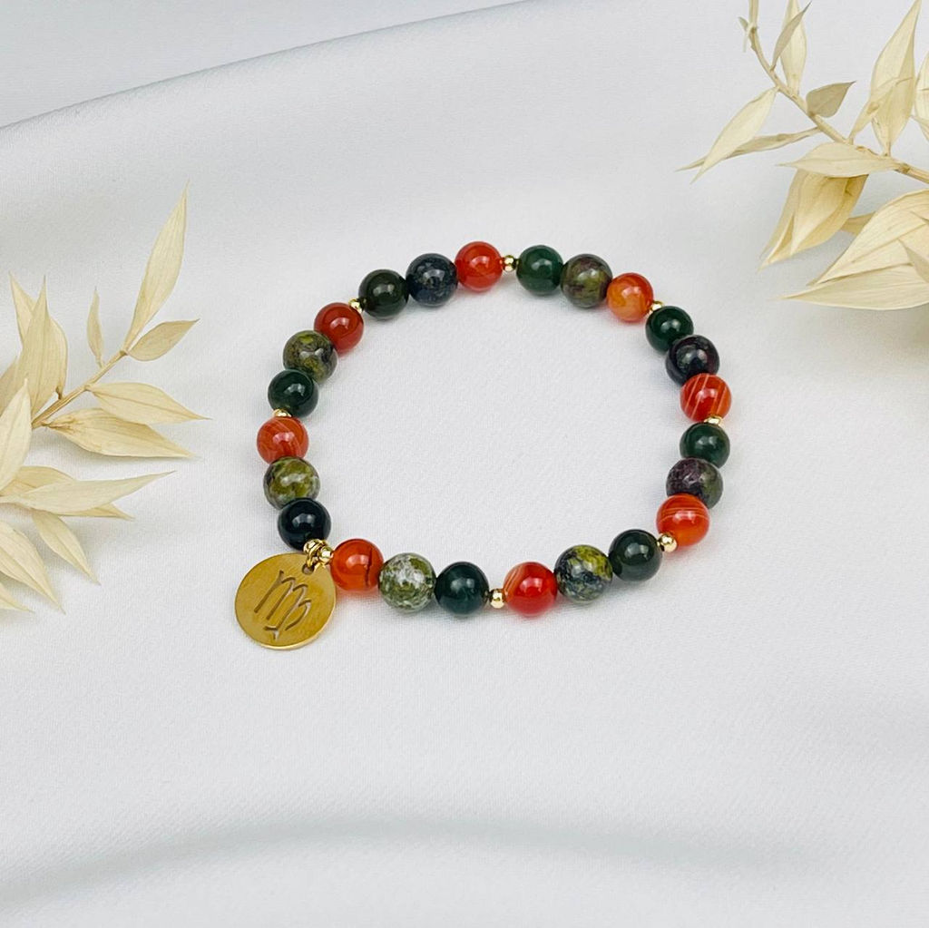 Браслет для Девы из Сардоникса,Нефрита и Яшмы - Радуга самоцветов фото 2