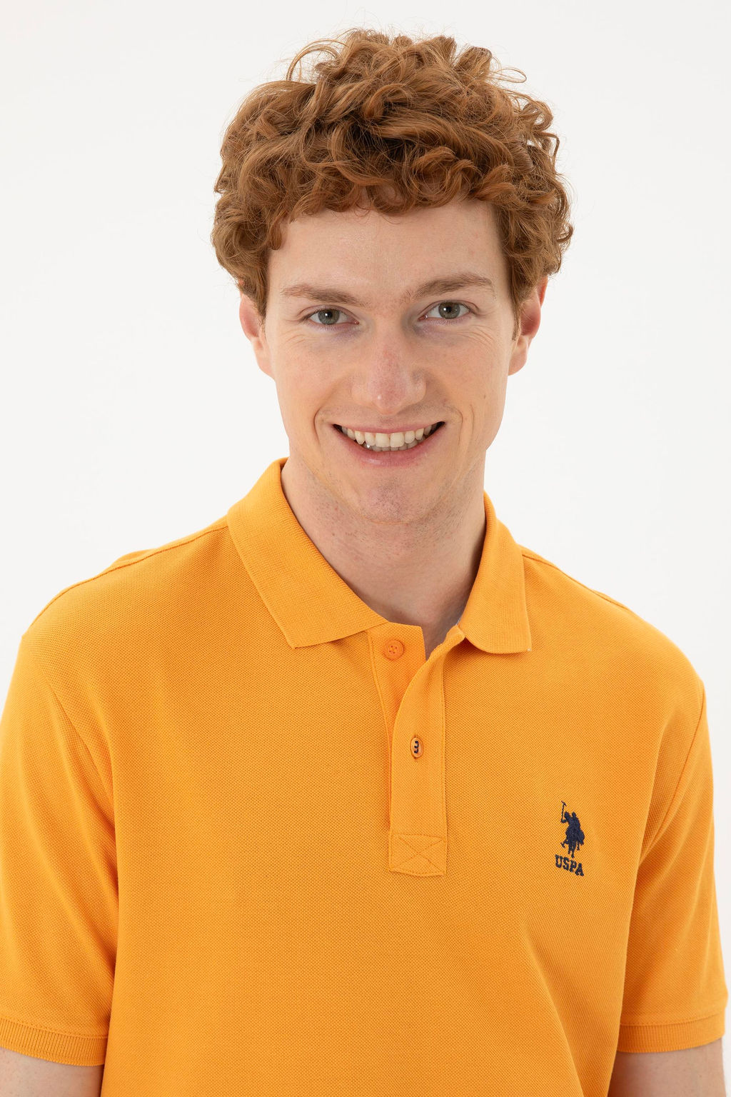 Мужская темно-желтая базовая футболка с воротником-поло Неожиданная скидка в корзине - U.s. polo assn фото 2