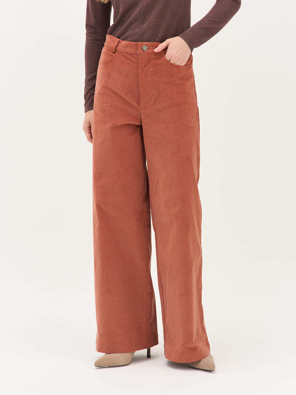 Брюки вельветовые "Терракот" женские
