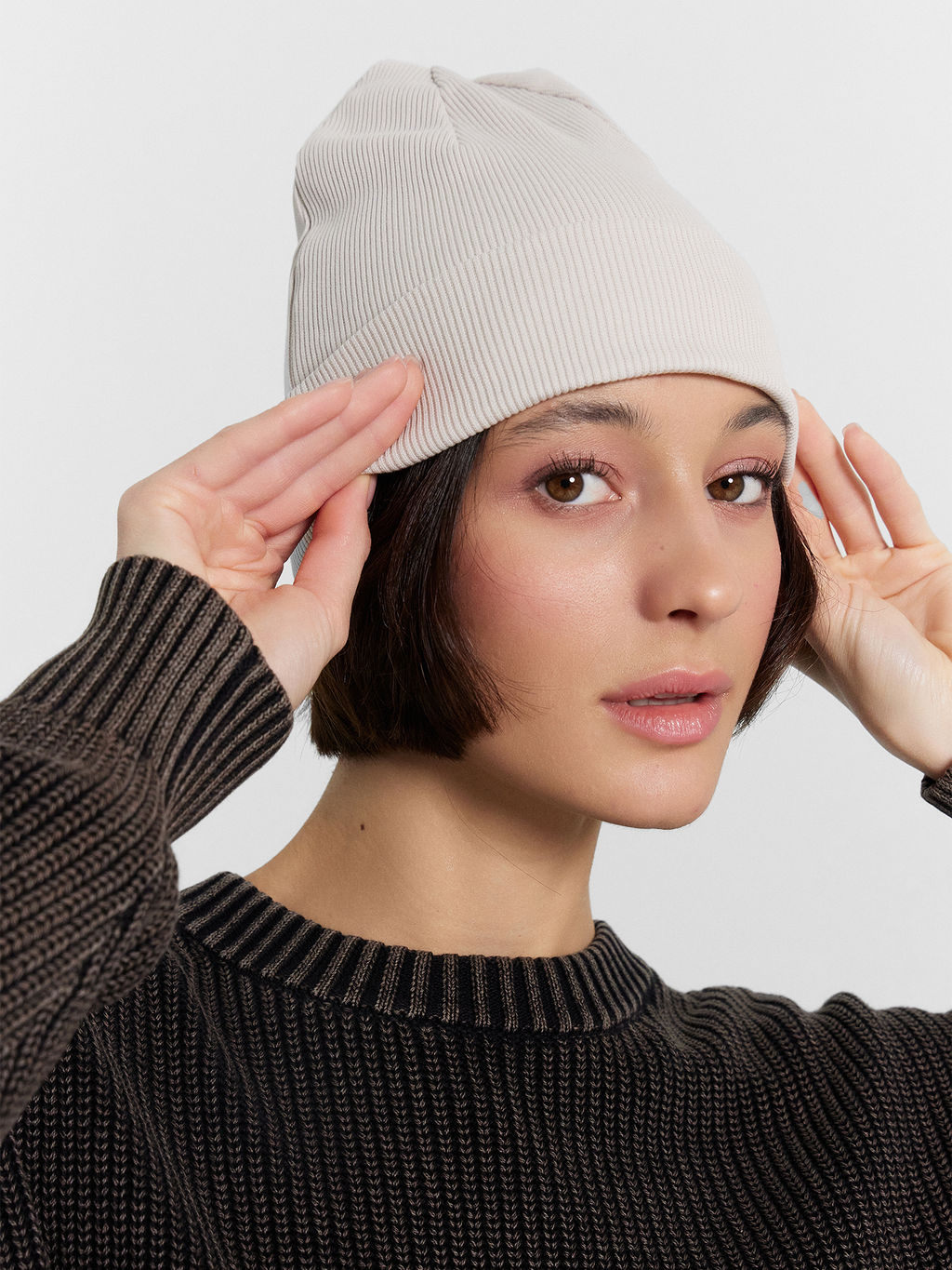 Шапка бини кремовая - Mark formelle фото 2