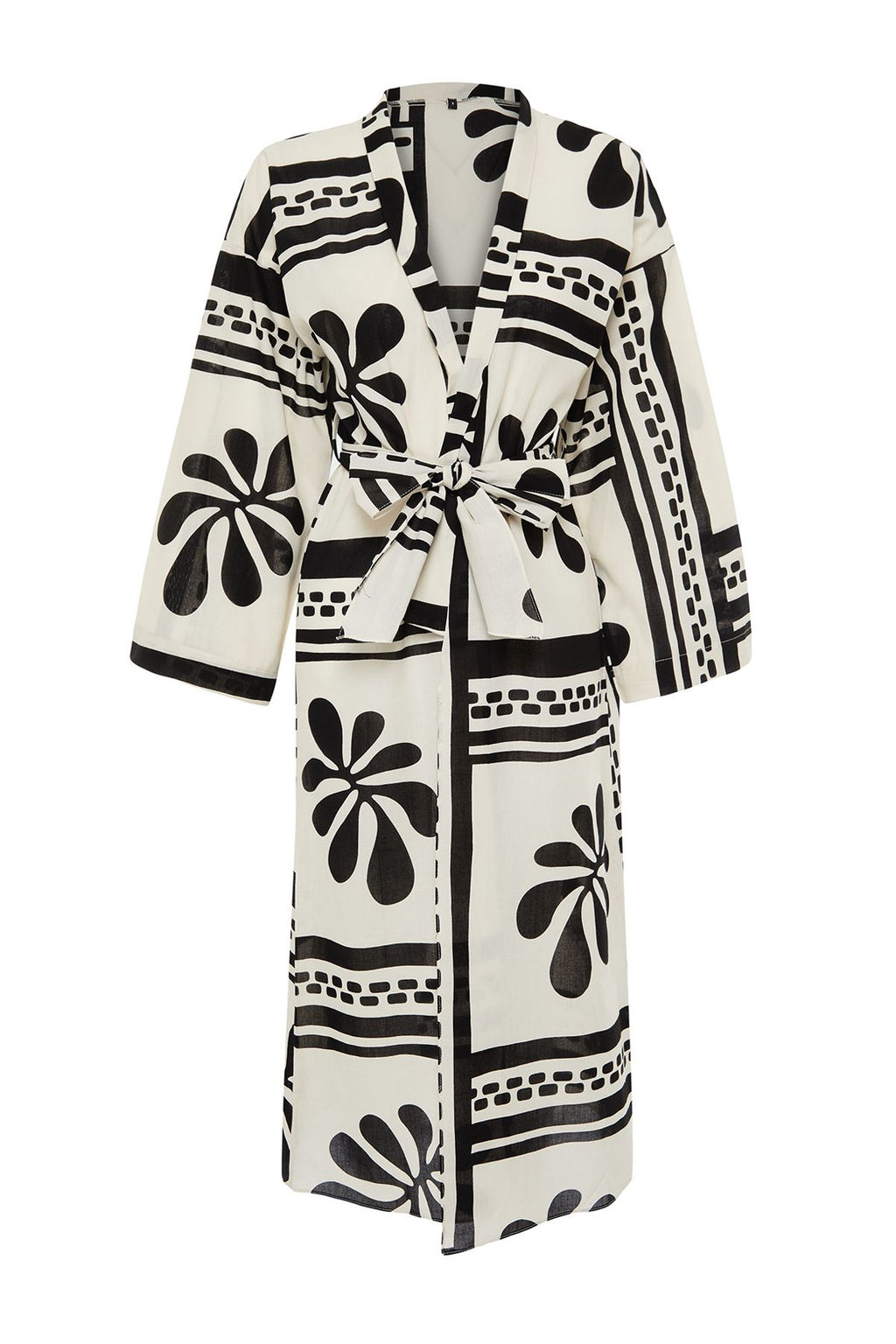 Plaj Giyim %100 Pamuk Cicek Desenli Dokuma Kusakl? Maxi Kimono&Kaftan TBESS24KM00013