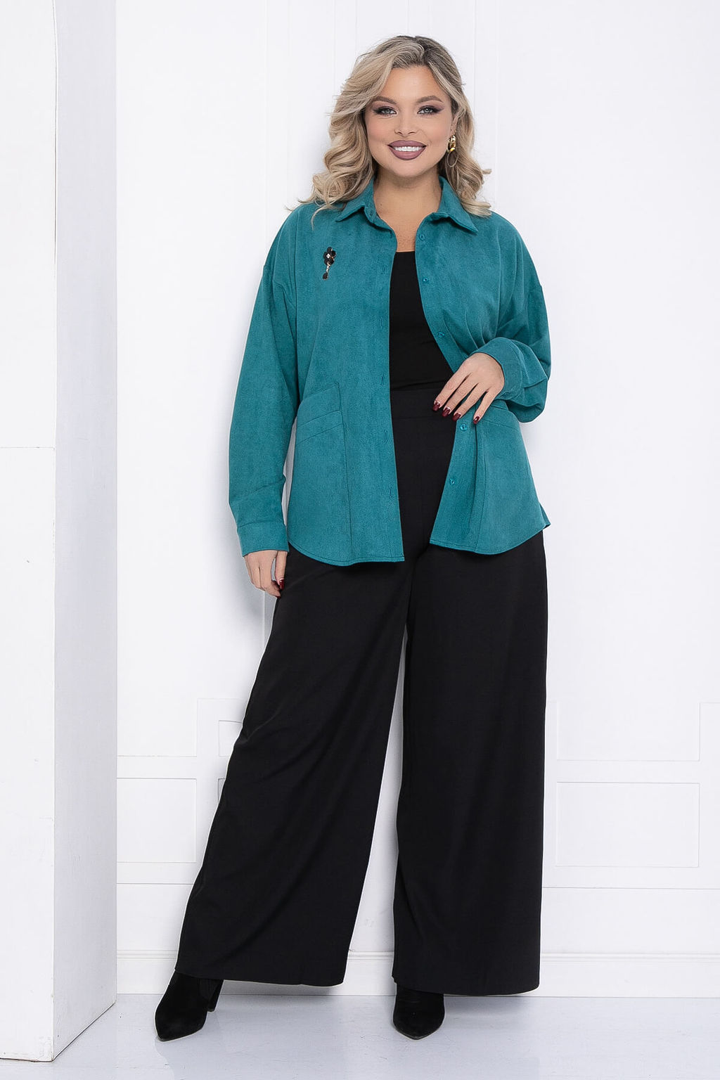 Рубашка Милолика (бирюзовая) Б15439-18М - Lt collection фото 6