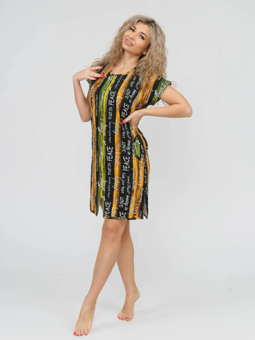 Халат женский, цвет зеленый