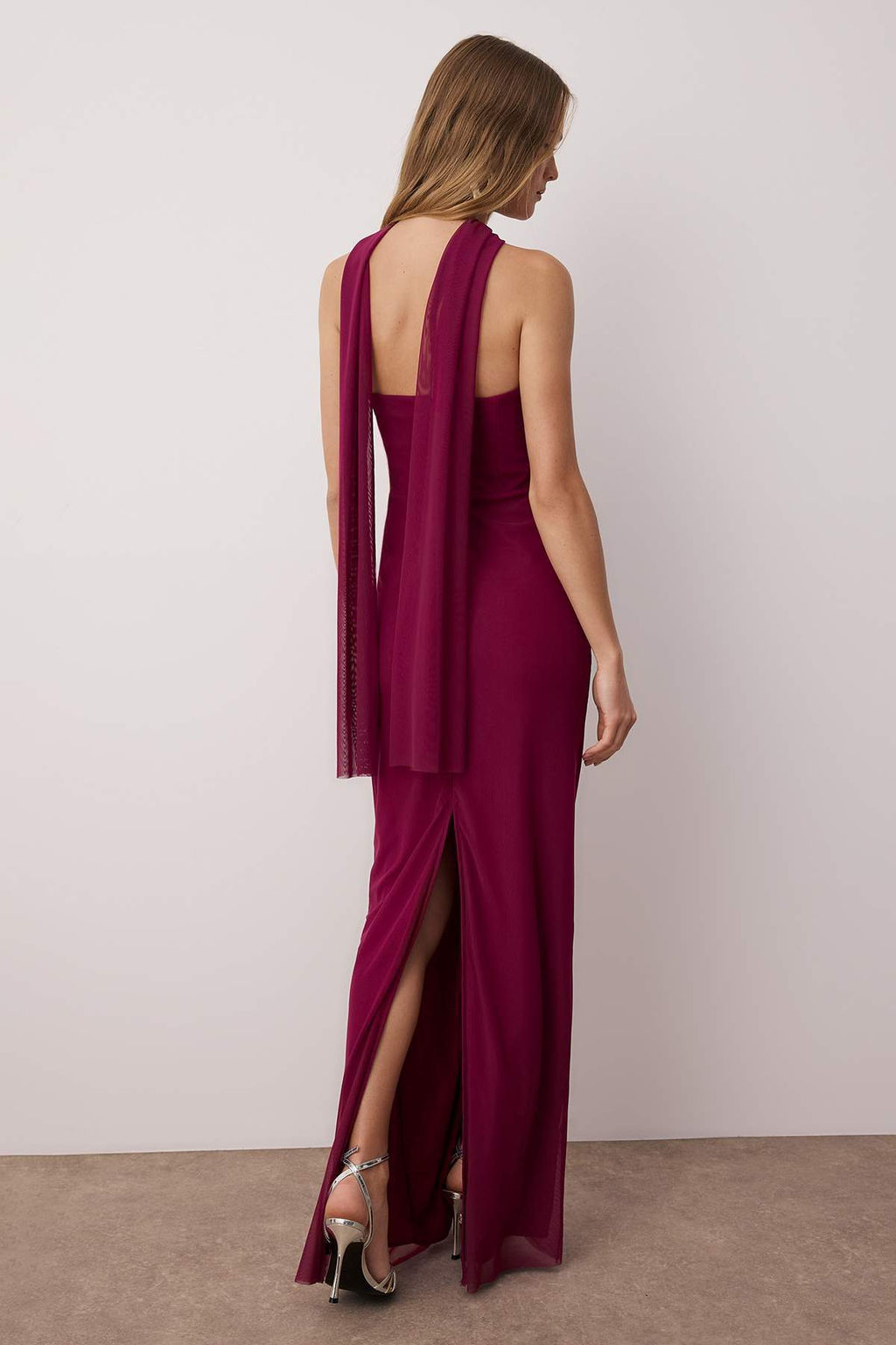 TRENDYOLMILLA Kahverengi Fularl? Tul Orme Maxi Abiye & Mezuniyet Elbise TPRSS25AE00056 фото 19