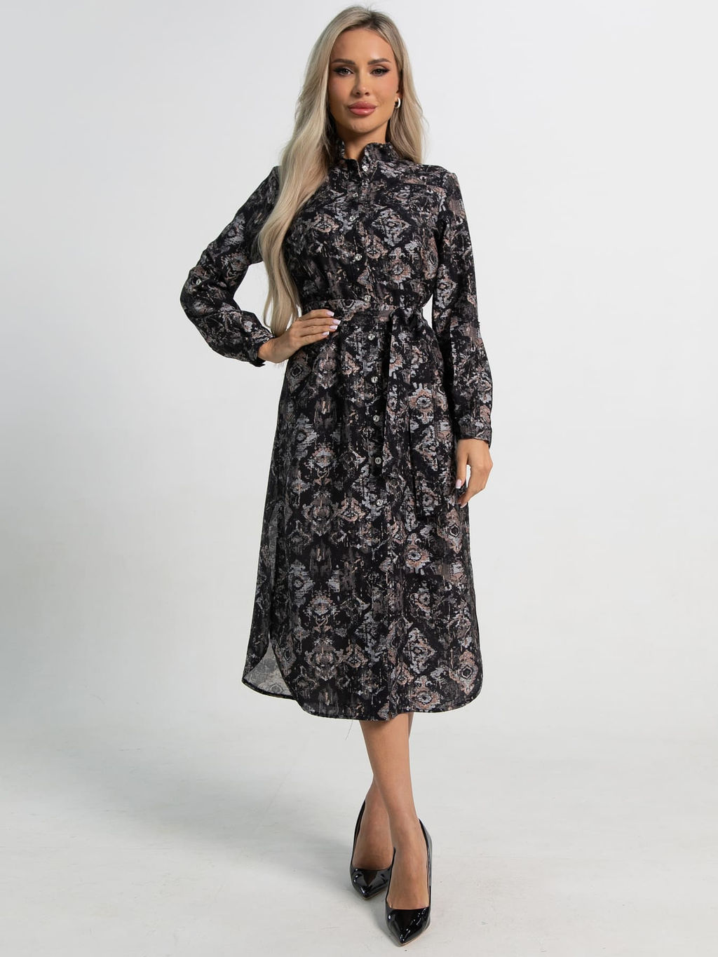 Платье-рубашка Долли (разноцветное) П15483-10М