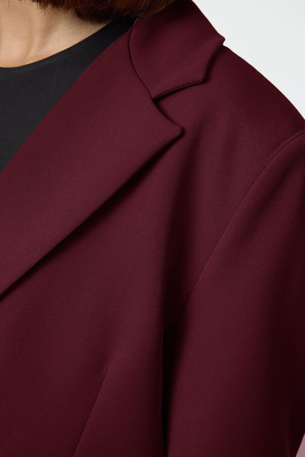 Bordo Ekstra Oversize Dokuma Blazer Ceket TWOAW24BC00107