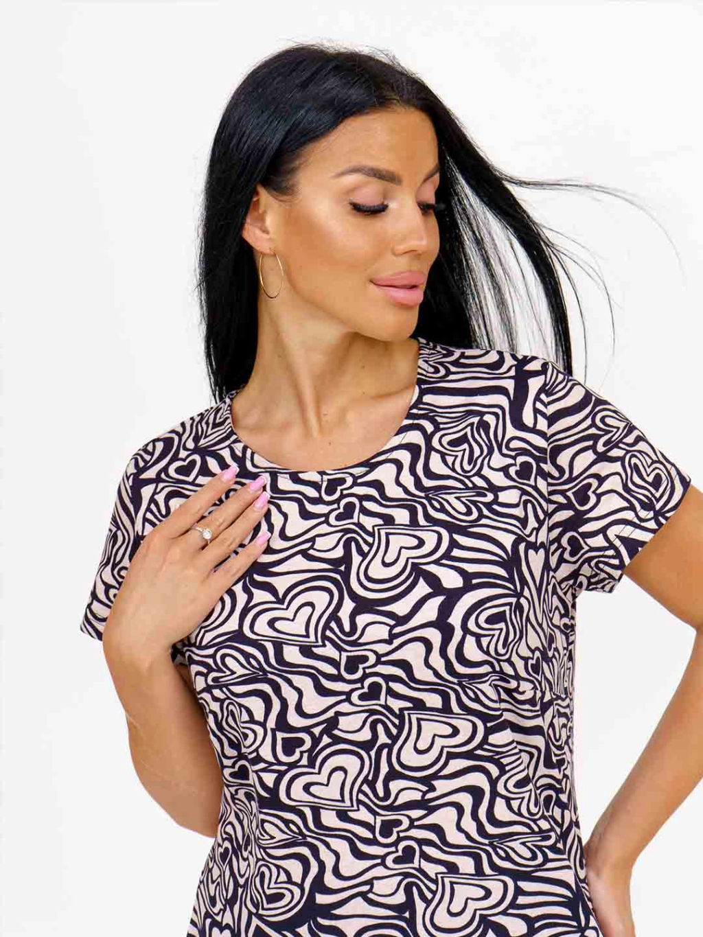 Платье женское, цвет бежевый черный