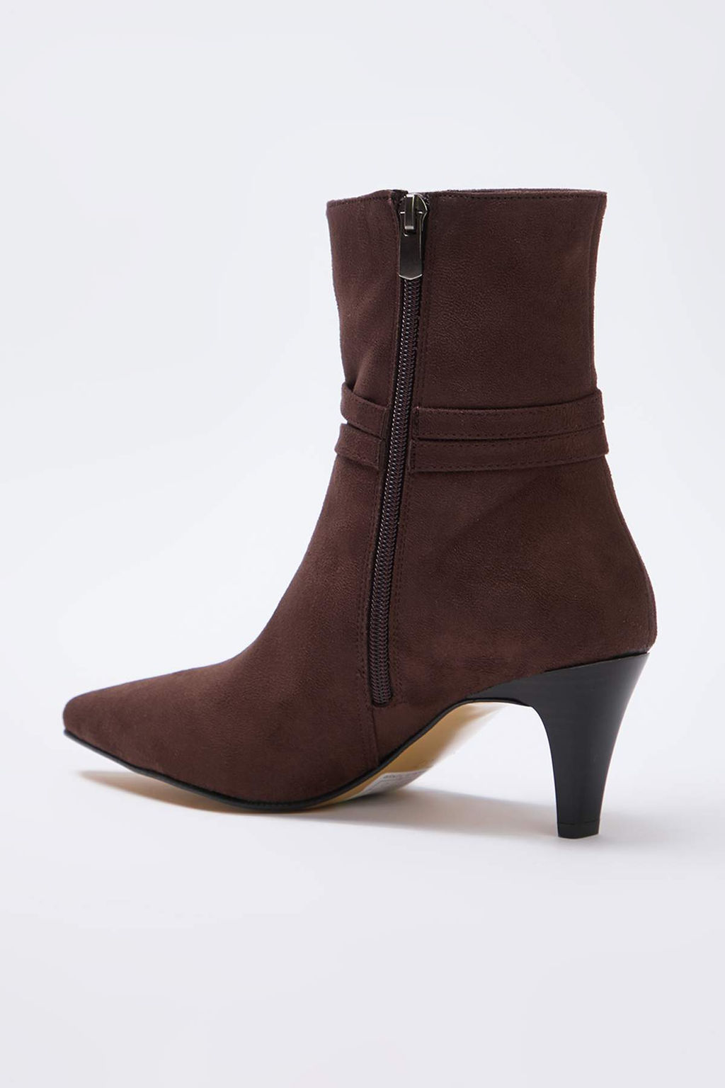 Koyu Kahverengi Suet Kemerli Ince Topuklu Kad?n Bot TAKAW26BO00116