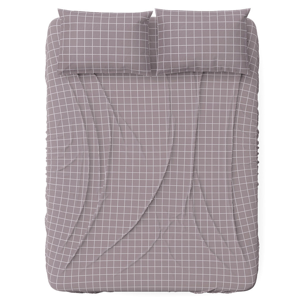 Простыня 1,5 спальная "Таттерсол, серо-бежевый" 150х215см, бязь "Комфорт" 121г/м2, хлопок 100%, упаковка "классическая" ПВХ 28х41см, "Домашняя мода" (Россия)