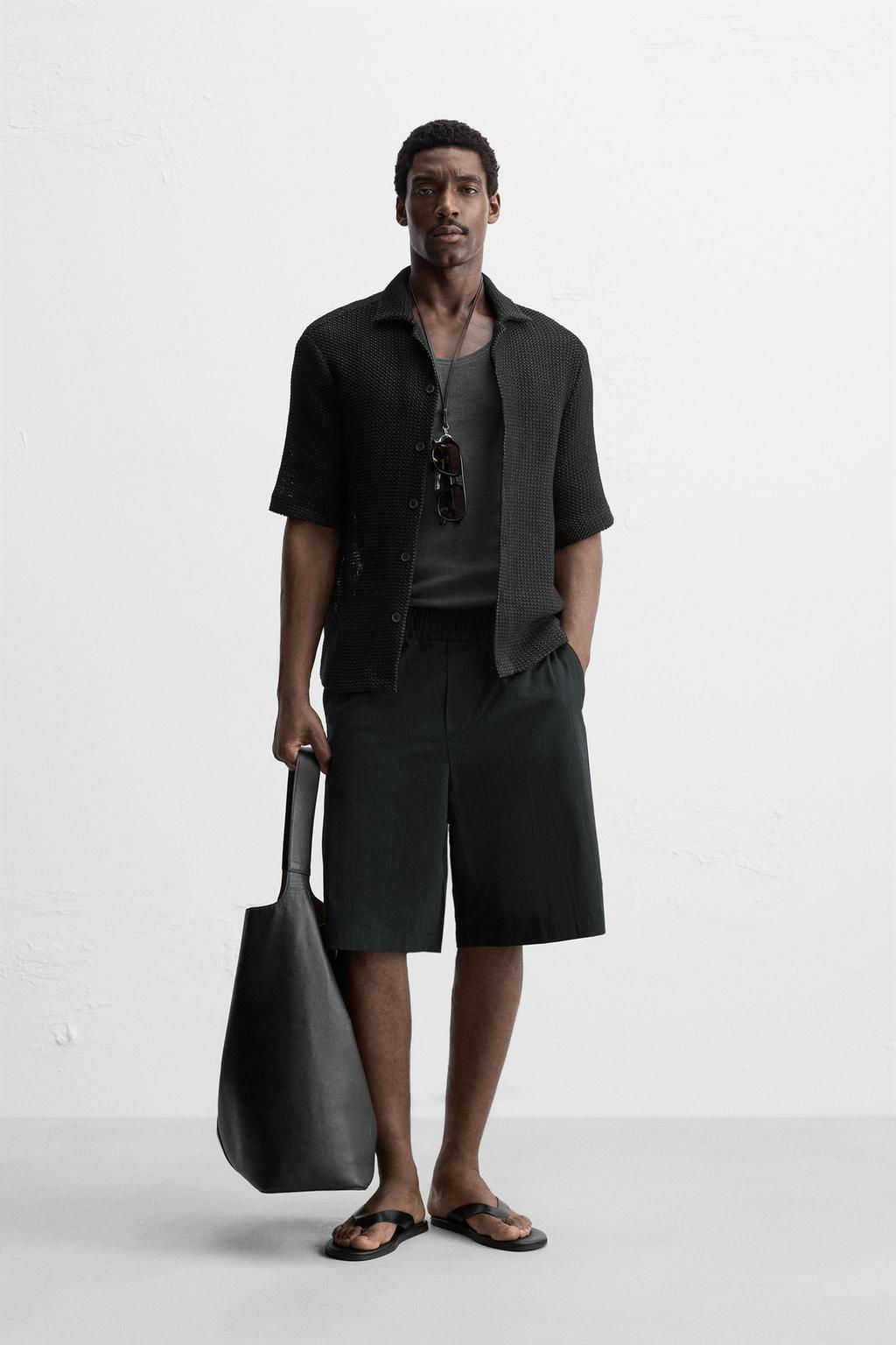 RELAXED FIT COTTON BERMUDA SHORTS - Zara фото 14