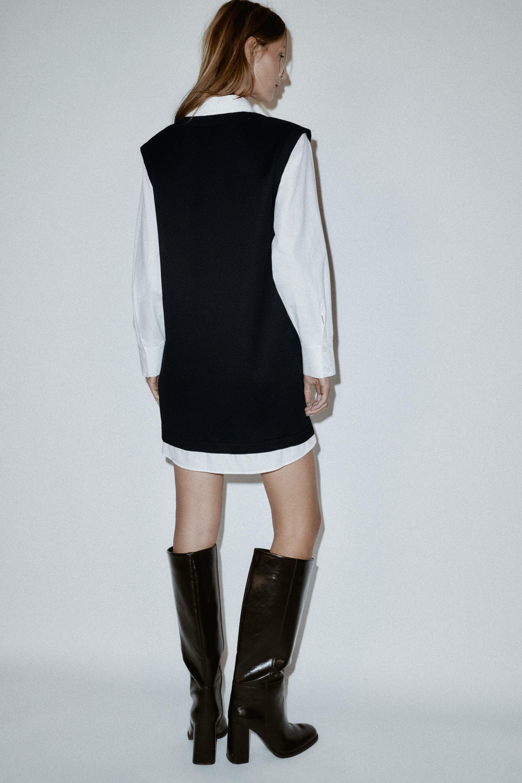 POPLIN COMBINED MINI DRESS - Zara фото 4