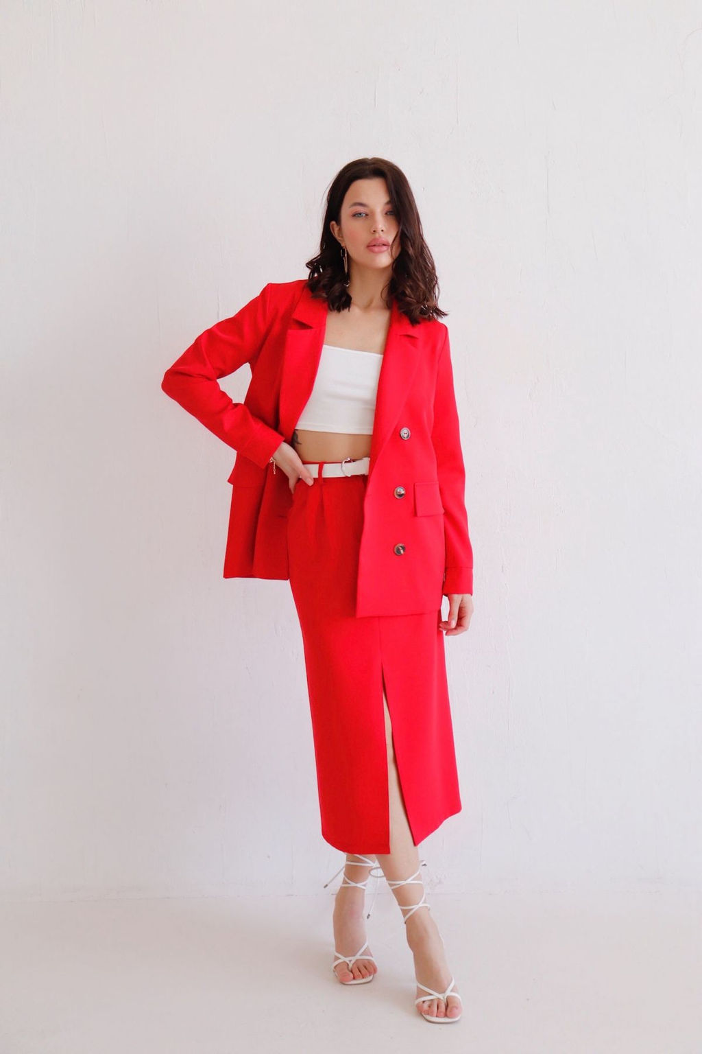 12157 Юбка миди-макси красная - Martichelli фото 6