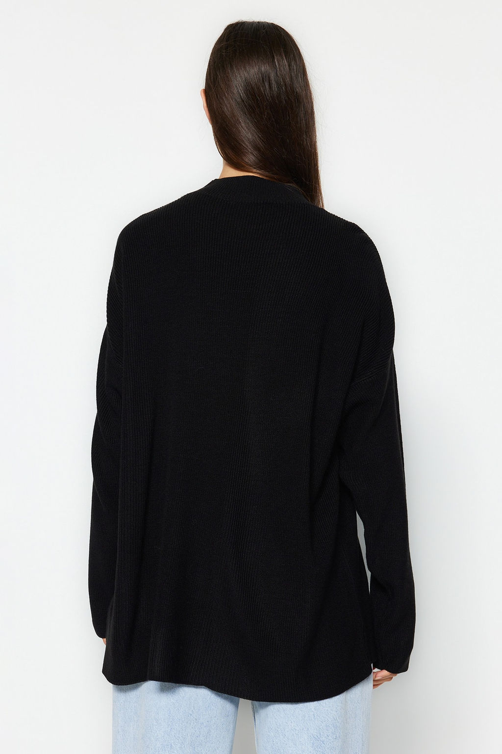 Vizon Genis Kal?p Pencere/Cut Out Triko Kazak TWOAW24KZ00342 - Trendyolmilla фото 12