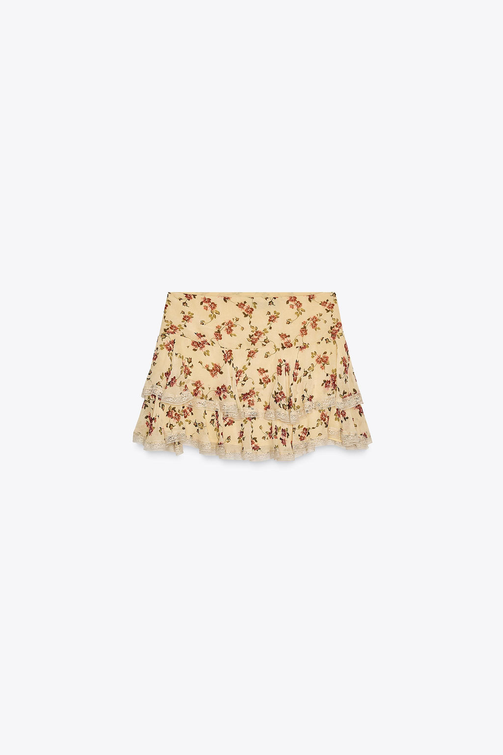 FLORAL RUFFLE MINI SKIRT - Zara фото 6