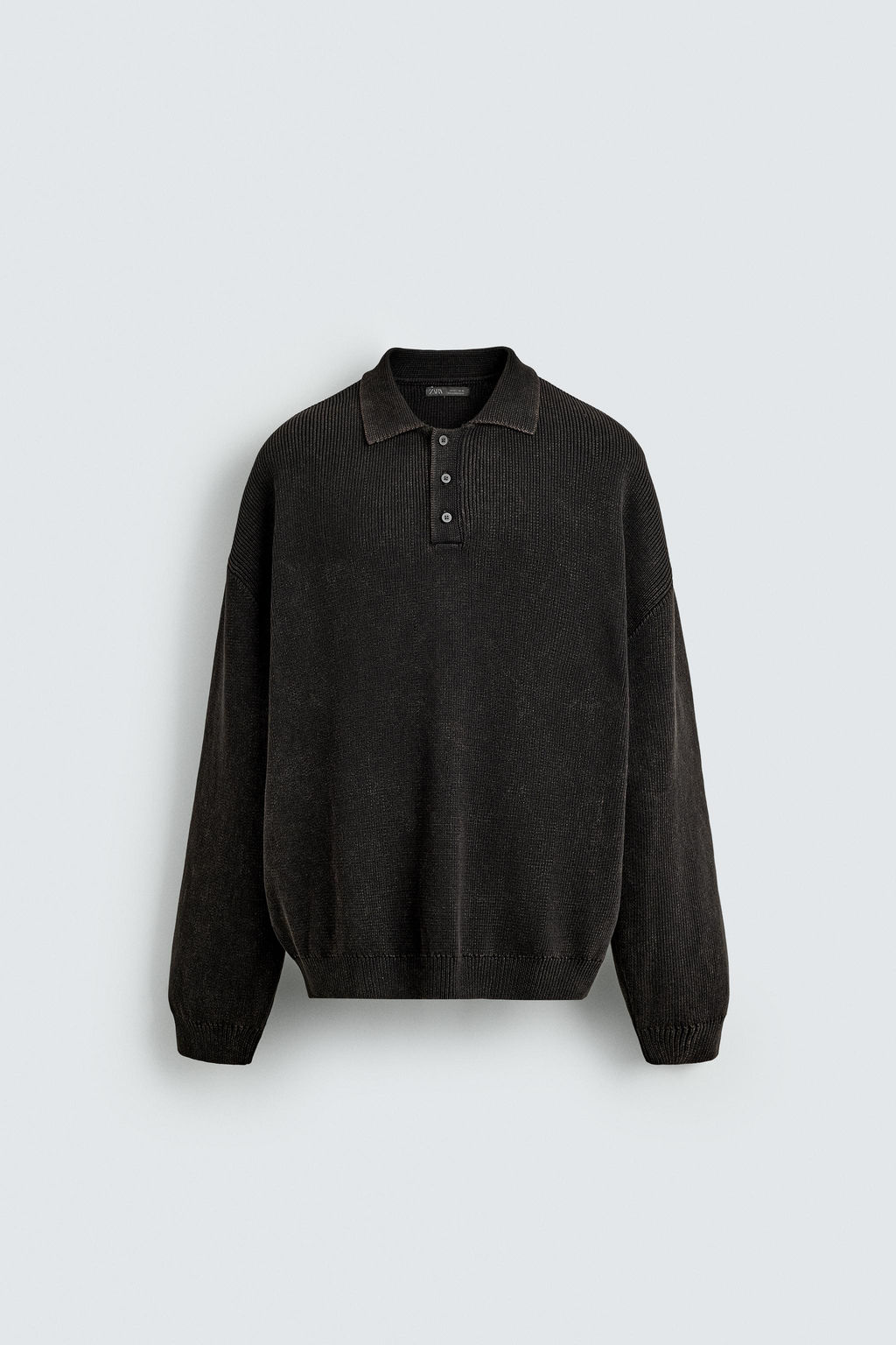 WASHED KNITTED POLO SHIRT