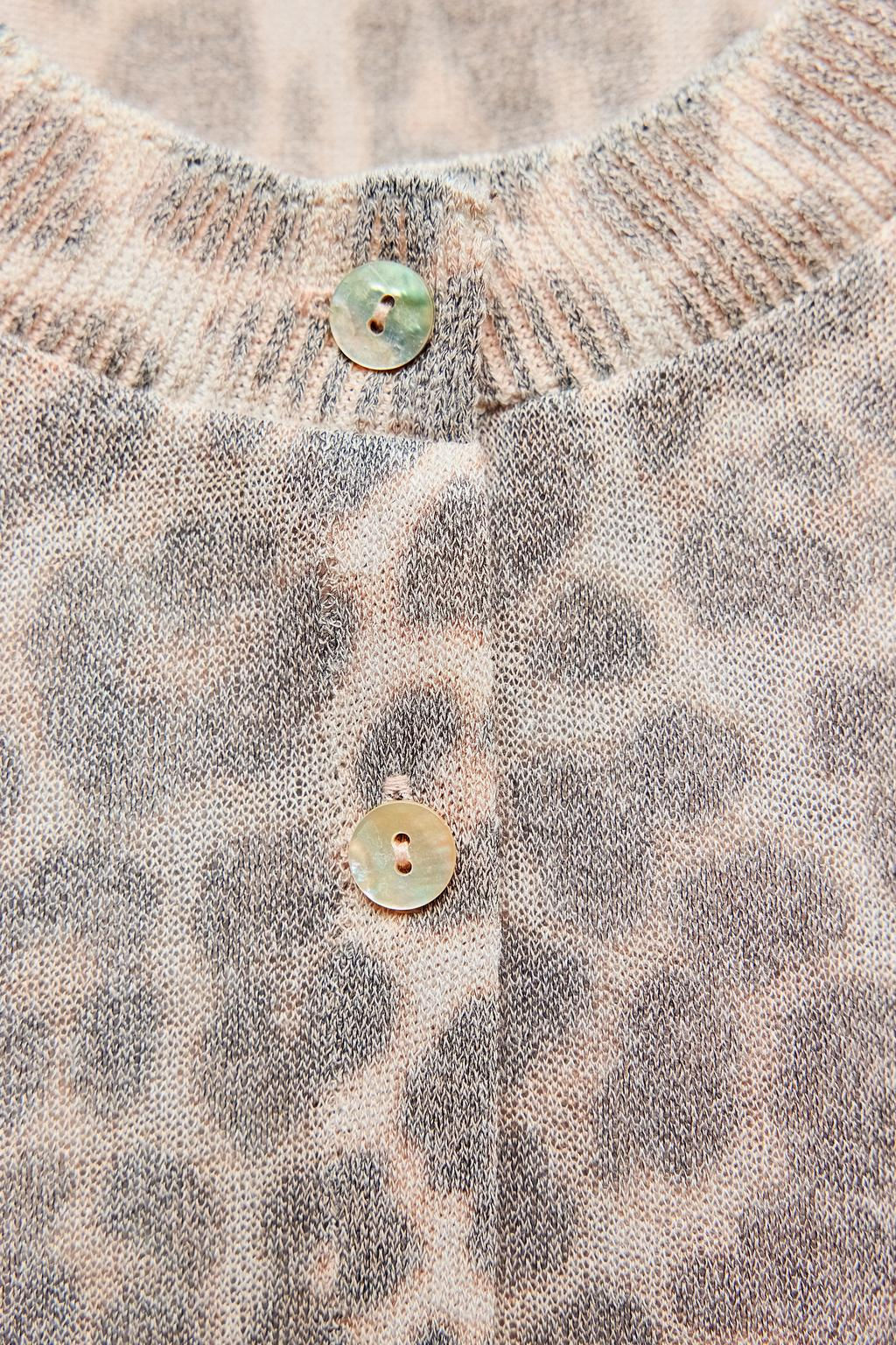 KNIT CARDIGAN WITH ANIMAL PRINT - Zara фото 8