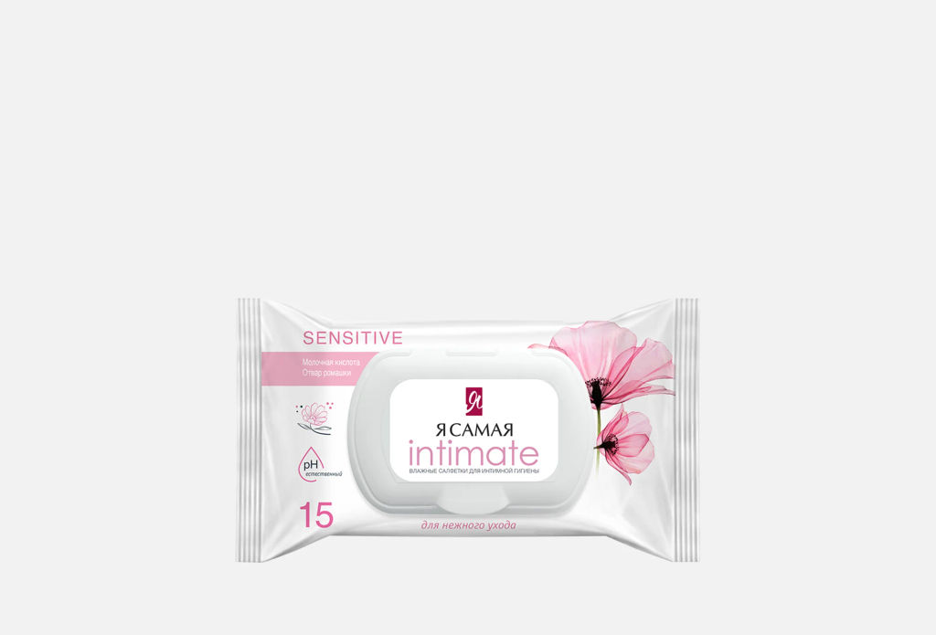 Я САМАЯ влажн.салфетки д/интимн.гигиены (15шт) Ромашка