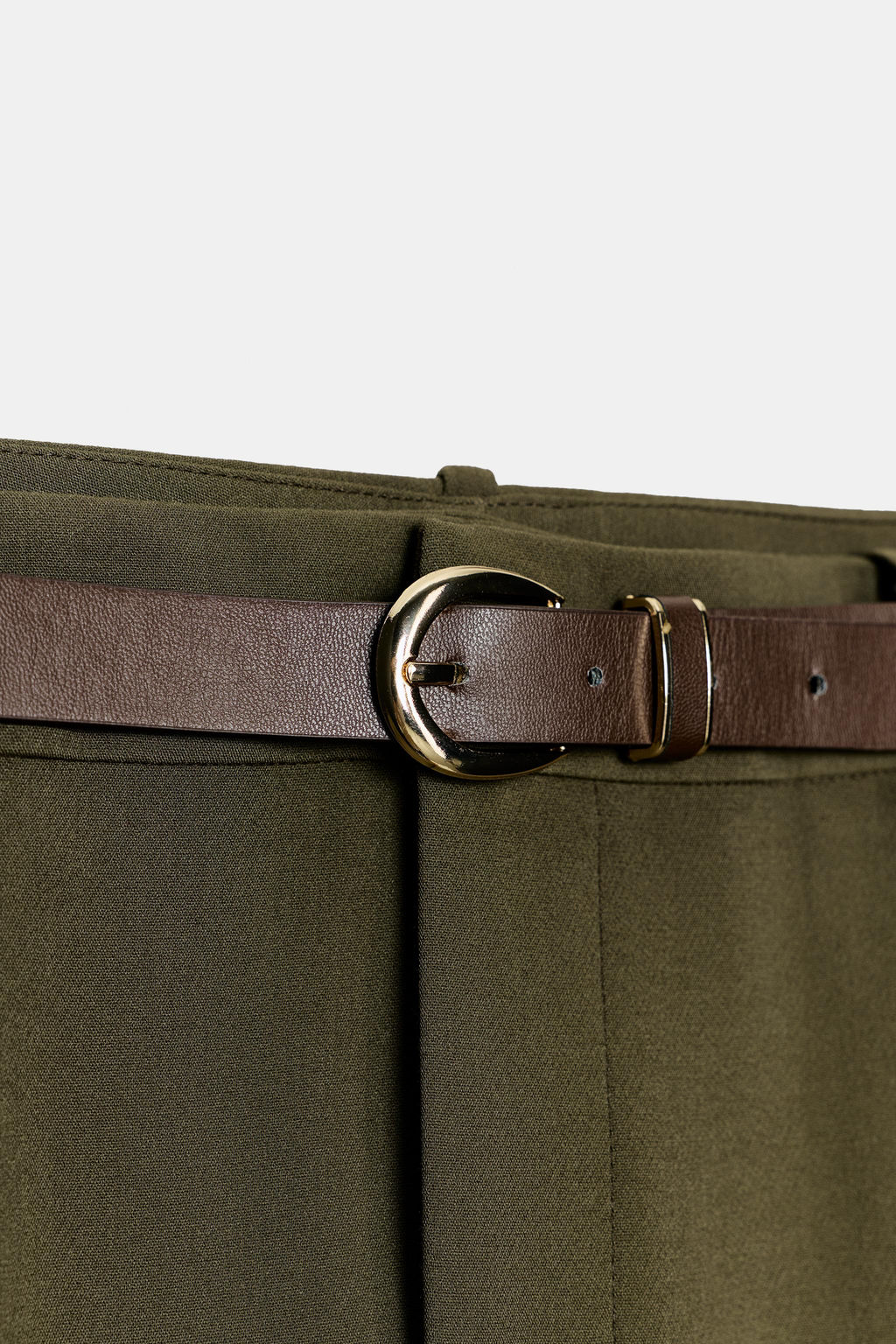 PANTAL?N PINZAS CINTUR?N / Khaki - Zara фото 10