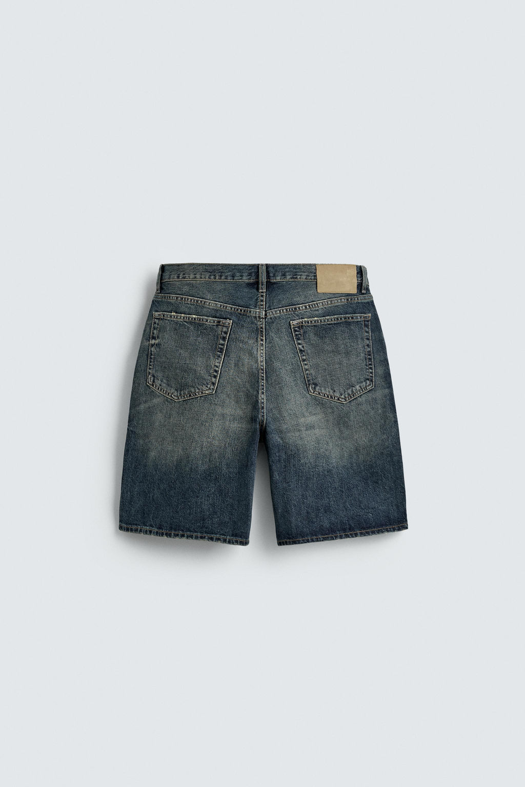 BERMUDA DENIM STRAIGHT FIT / Azul / Verde - Zara фото 9