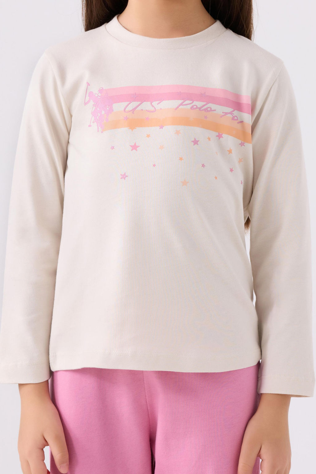Кремовый пижамный комплект для девочки Неожиданная скидка в корзине - U.s. polo assn фото 5