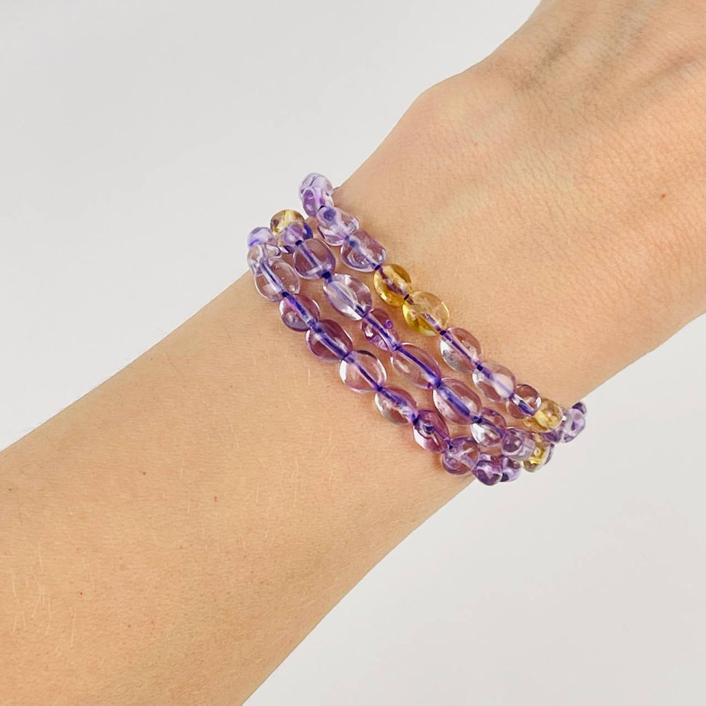 Бусины для украшений из Аметиста и Цитрина (галтовка) 40 см