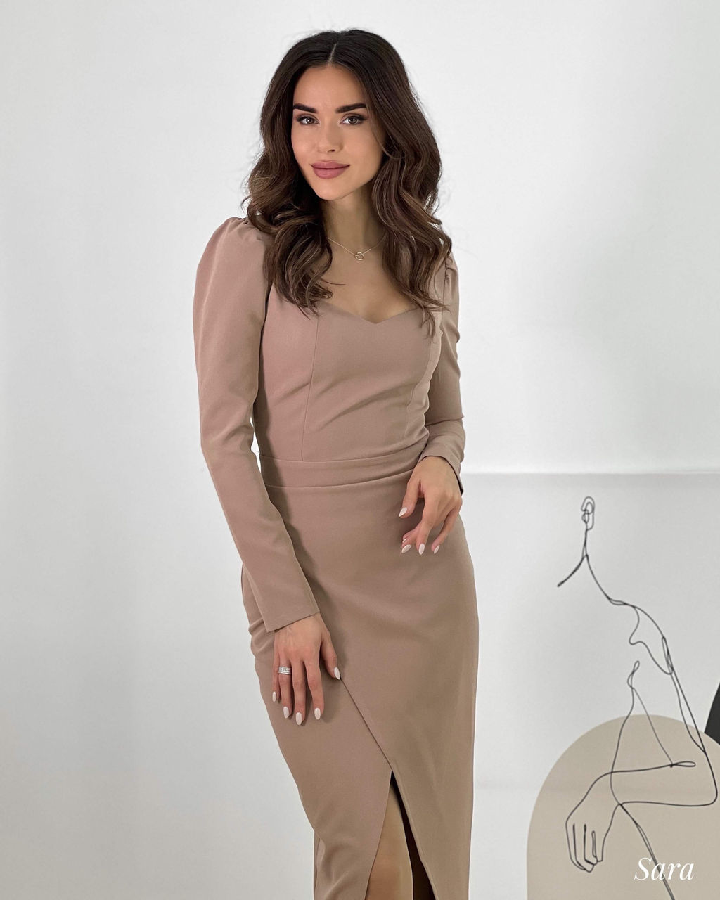 Платье Sara (капучино) - Nadi bordo фото 7