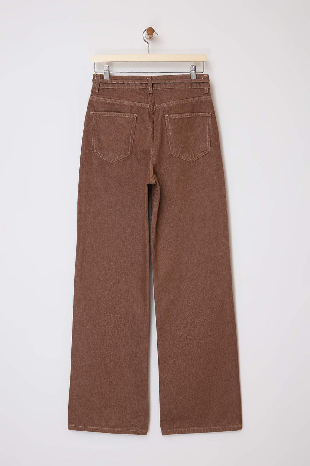 Kahverengi Kemerli Yuksek Bel Wide Leg Jeans TWOSS26JE00029