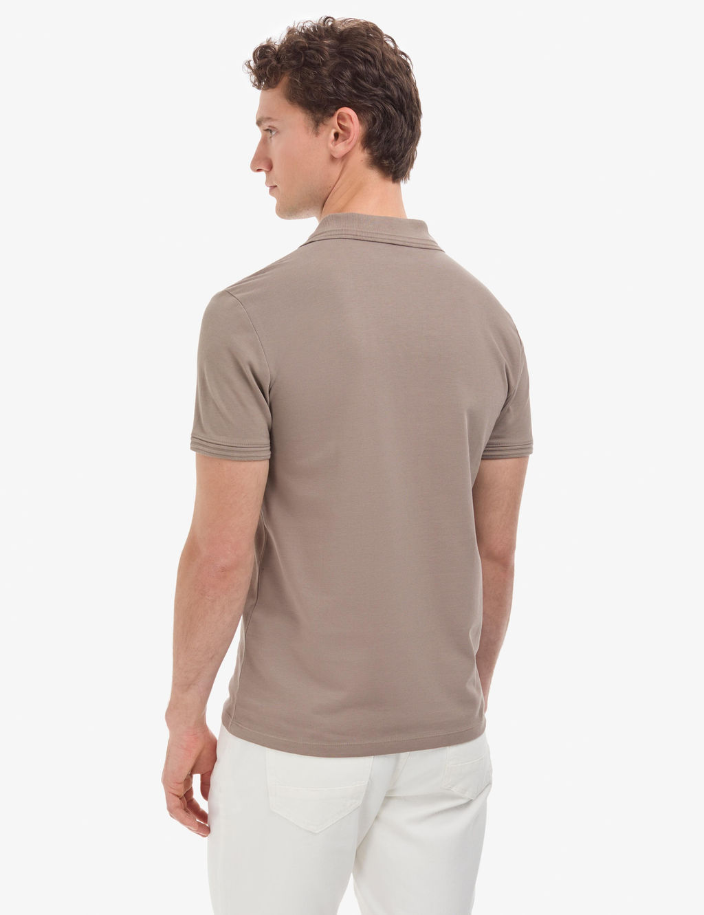 Koyu Vizon Slim Fit %100 Pamuk K_vr_lmaz Polo Yaka Basic Ti__rt