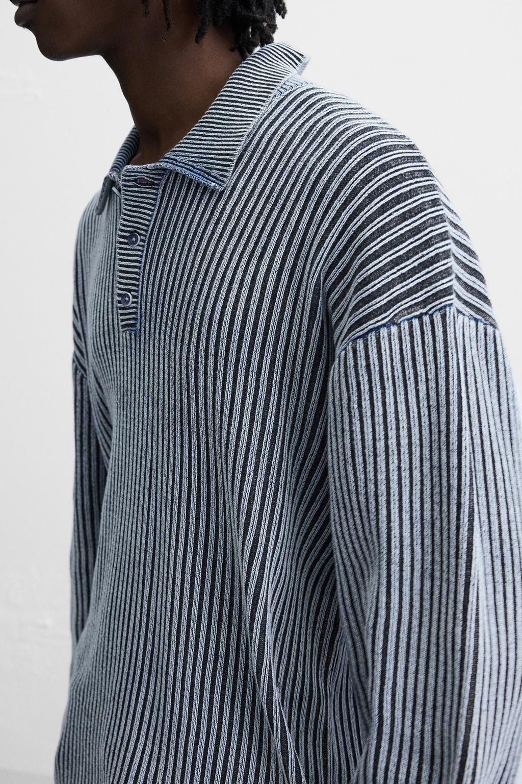 WASHED KNIT POLO SHIRT - Zara фото 6