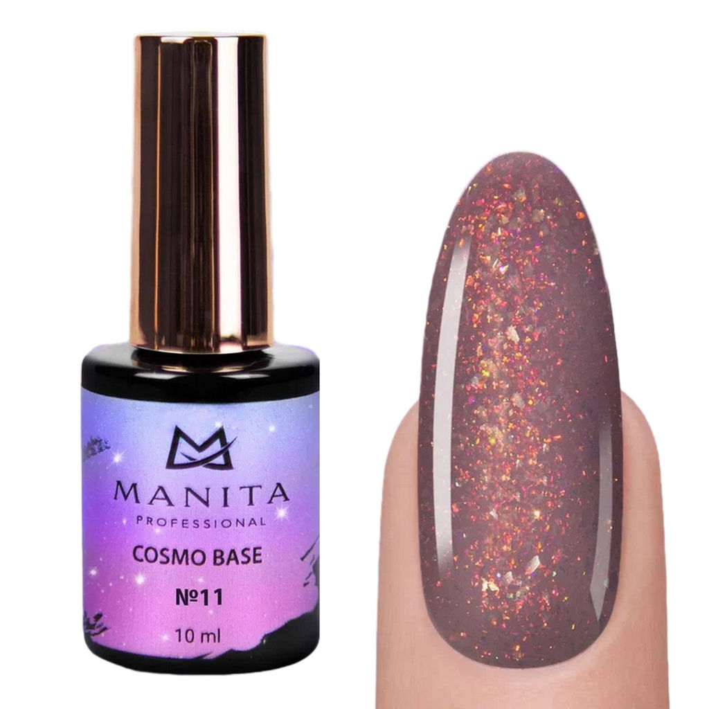 Manita Professional База для ногтей камуфлирующая с блестками №11 / Cosmo Base, 10 мл  фото 8