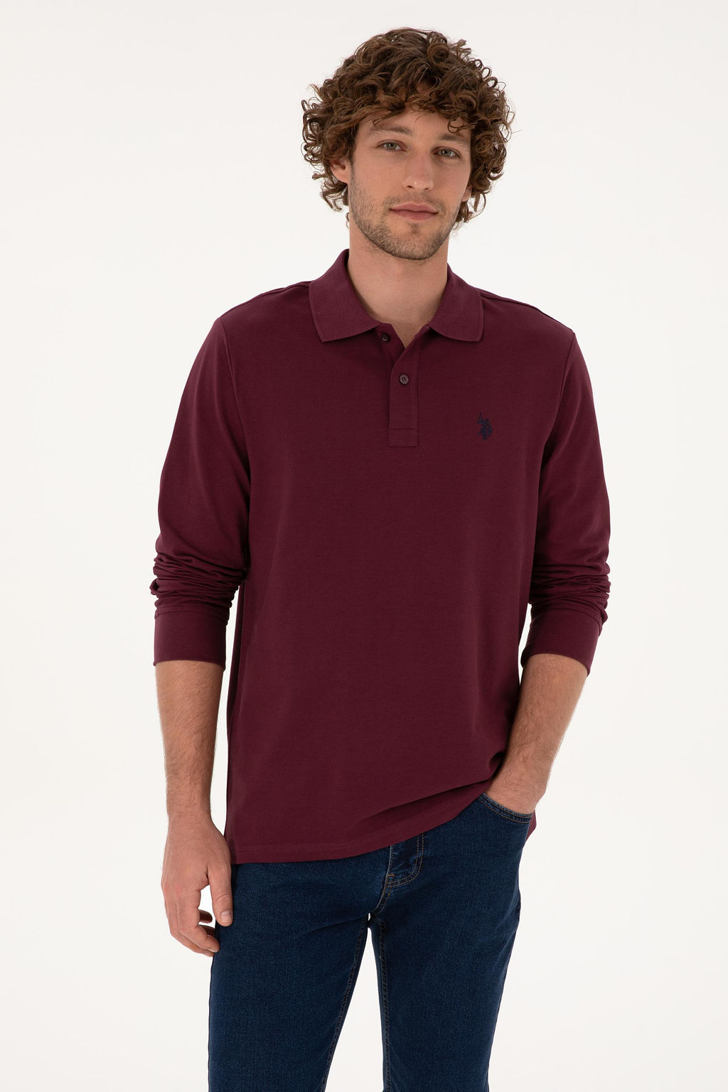 Erkek Bordo Basic Sweatshirt Sepette S_rpriz _ndirim
