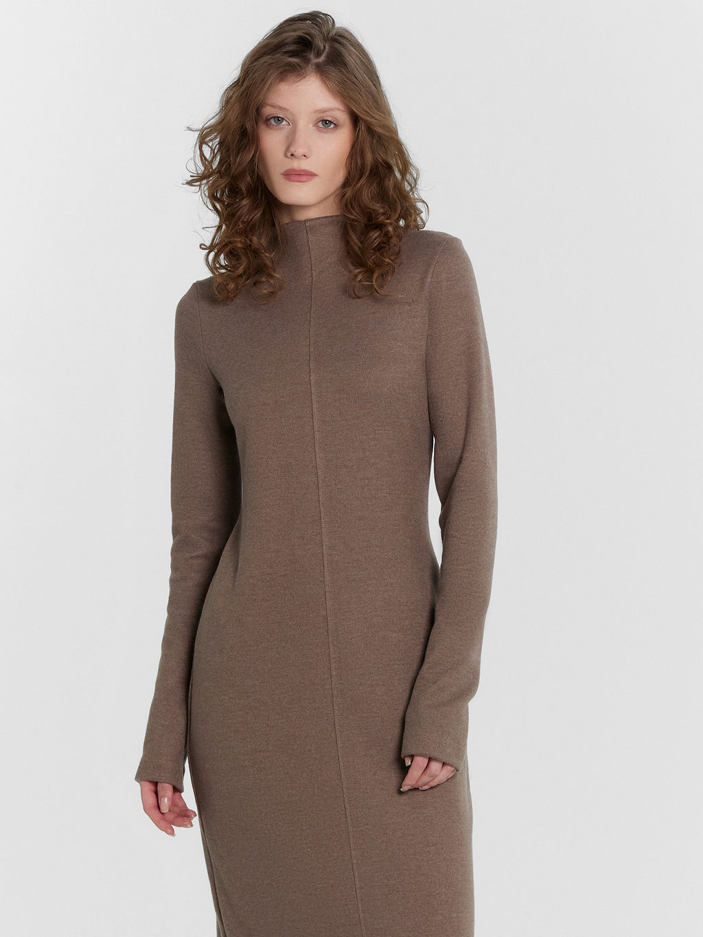 Платье женское коричневое кофейный меланж 5364-D 152668 - Mark formelle фото 4